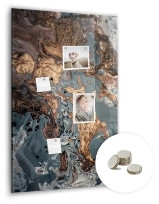 Produktbild von Dekorative Magnettafel 60x90 cm - Magnetwand - für Fotos, Karten und Notizen - Fotowand - Memoboard - Magnetpinnwand - Wanddekoration - Marmorkunst