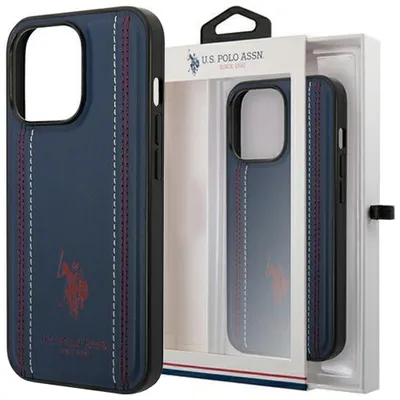 Zdjęcie produktu dla Us Polo Ushcp14Xpfav Iphone 14 Pro Max 6,7" Granatowy/Navy Blue Leather Stitch