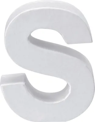 Produktbild von Papp Buchstabe S weiss 10 x 3,5cm