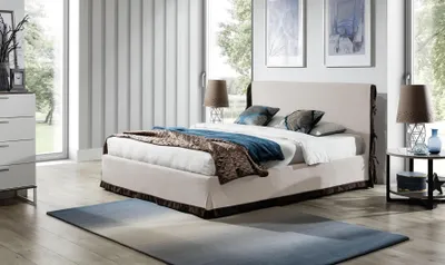 Image de Lits Design Double Mariage Hôtel moderne Cadre Chambre à coucher Cuir Luxe Lit