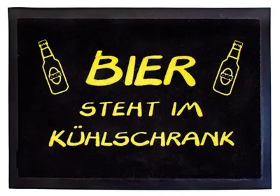 Produktbild von Fußmatte- Bier steht im Kühlschrank, Spruchmatte, Türmatte