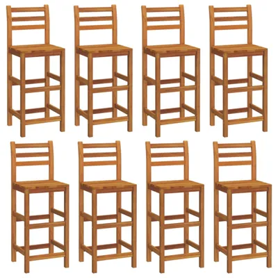 Image de vidaXL Tabouret de bar 8 pcs. Bois massif acacia