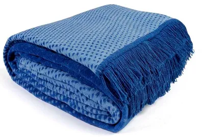 Produktbild von Decke, Baumwolldecke mit Fransen, hohe Qualität 150x200 Ps26102b Blaue Geometrie