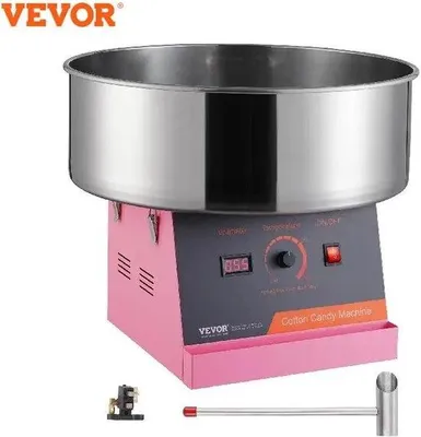 Image de Machine à barbe à papa électrique - Modèle de table en acier inoxydable - Machine à barbe à papa - Fête d'enfants - Fête foraine - 51,8 x 41,5 x 50 cm