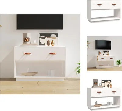 Immagine prodotto di mobile TV vidaXL bianco 90x40x60 cm in legno di pino massiccio - Mobili TV