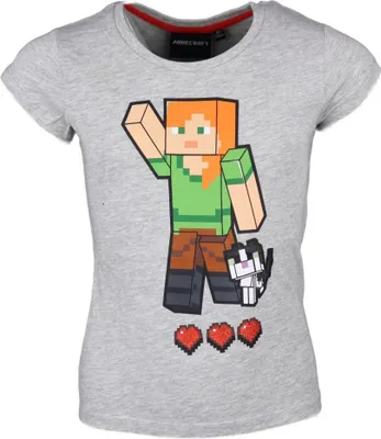 Produktbild von Minecraft Alex Kinder T-Shirt Kurzarm Shirt – Grau / 104