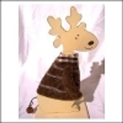 Produktbild von Holz Elch mit Wollpullover sortiert