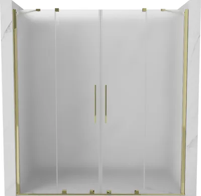 Image de Mexen Velar Duo porte de douche coulissante 200 cm, givrée, or - 871-200-000-32-50