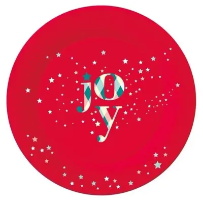 Produktbild von Rote Pappteller Joy, 18 cm, 6 Stück - Godan