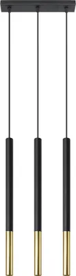 Produktbild von Hängeleuchte MOZAICA 3L schwarz/gold 3xG9 8W Stahl 90x5x30cm Sollux Lighting