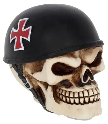 Produktbild von Schaltknauf Totenkopf mit Helm als Heavy Metal Deko für das Auto