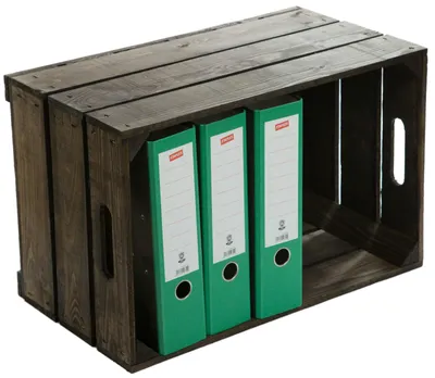 Produktbild von neue dunkle stabile Obstkiste "schwarzbraun"- Stiege apfelkiste Weinkiste Box