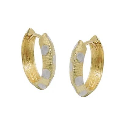 Produktbild von Creole 14x3mm Klappscharnier kantig bicolor diamantiert 9Kt GOLD bicolor 14x3mm