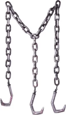 Immagine prodotto di Catena da macellaio con gancio Accessorio per Halloween argento 180x55x5 cm