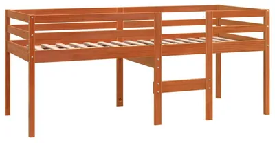 Produktbild von vidaXL Hochbett Wachsbraun 90x200 cm Massivholz Kiefer