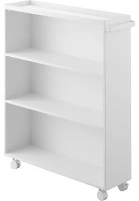 Bücherwagen, weiß, 3 Regalböden, 15,6 x 59 x 70 cm