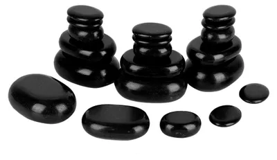 Produktbild von 20 Stück Profi Massagesteine aus Naturstein für die Hot Stone Therapie