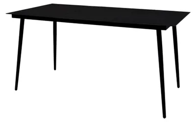 Produktbild von Garten-Esstisch Terrassentisch Outdoor Tisch Wetterfest Schwarz 150x80x74 cm Stahl und Glas