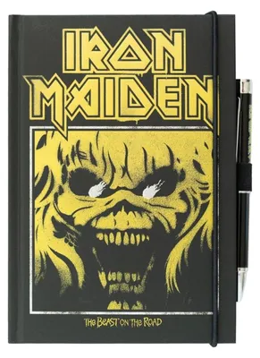 Produktbild von Iron Maiden A5 premium Notizbuch + projector pen