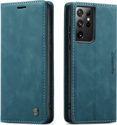 Obrázek produktu pro Samsung Galaxy S21 Ultra 5G Pouzdro, RetroPolyuretanKožené Pouzdro s Funkcí Stojánku pro Samsung Galaxy S21 Ultra 5G modré