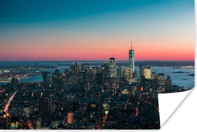 Produktbild von MuchoWow® Poster Beeindruckender Sonnenuntergang am World Trade Center in Manhattan 180x120 cm - Fotoplakat