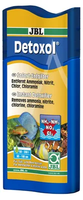 Produktbild von JBL Detoxol Fischpflegeprodukt für Süß- und Meerwasseraquarien, 250 ml und 250 g