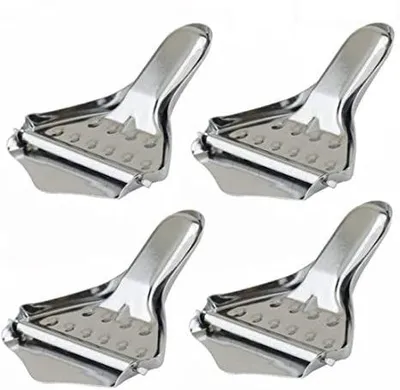 4er-Set Hand-Zitronenpresse aus Edelstahl, silber