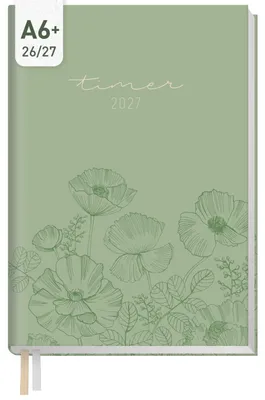 Produktbild von Chäff-Timer Mini 2026/2027 / 17 Monate / A6+ / Green Poppy / Häfft-Verlag