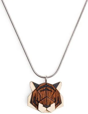 Image de BeWooden Pendentif en bois pour femmes Pendentif tigre