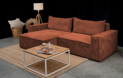 Produktbild von Hugoo-Ecksofa mit Schlaffunktion, L-förmiges stoff Velo Kupfer Links