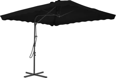 Image de Parasol de jardin avec mât en acier noir 250x250x230 cm