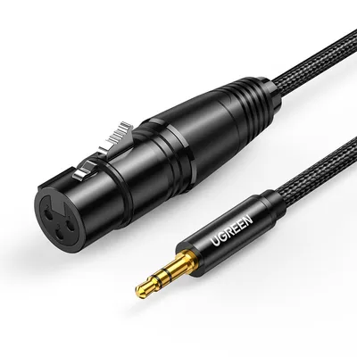 Produktbild von Ugreen Av182 weiblich Xlr zu männlich Jack 3.5 Kabel - 2M (Schwarz)