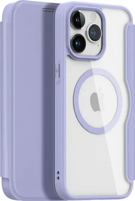Produktbild von Dux Ducis Skin X Pro Magnetische Flip MagSafe Hülle kompatibel mit iPhone 15 Pro Max Lila