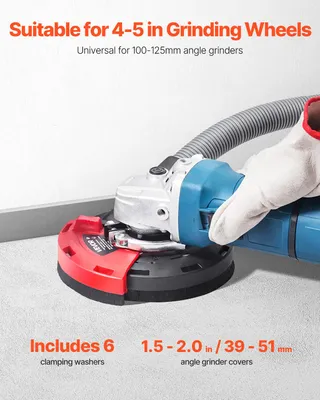 Produktbild von VEVOR Saugwinkelmaschine, universell einsetzbar, 100–125 mm, mit 6 Staubabschottplatten, geeignet zum Schleifen von Holz, Beton, Wänden und Stein.