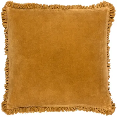 Produktbild von Yard - Gewaschen - Kissenhülle "Bertie", Samt RV2827 (45 cm x 45 cm) (Safran)