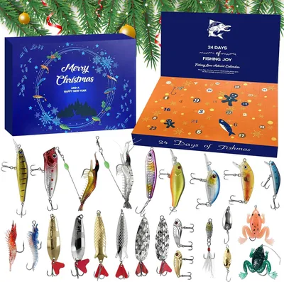 Productafbeelding van Adventskalender 2026 mannen - Aftelaas 2026 - 24 dagen kerstkalender - Visgereedschap - Kerstaftelkalender