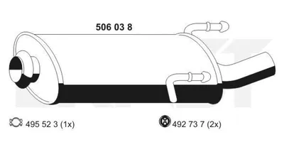 Produktbild von ERNST 506038 Endschalldämpfer passend für PEUGEOT 406 (8B) Auspuff