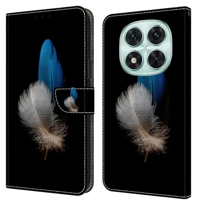 A product image showing a phone case with a feather design.