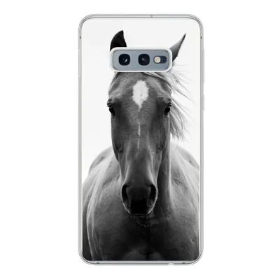 Produktbild von MuchoWow® Handyhülle Schutzhülle Hülle für Samsung Galaxy S10e Pferd - Tier - Schwarz - Weiß Silikon Softcase Handy Hülle - Handy