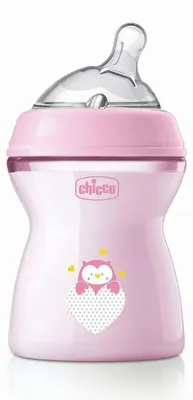 Image de CHICCO Biberon naturel 250 ml fille 2m+ rose