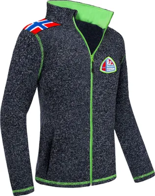 Immagine prodotto di Giacca in pile Nebulus NORSKY uomo, calda giacca in pile, con zip integrale lunga, P4953 - Uomo, navy screziato, XL