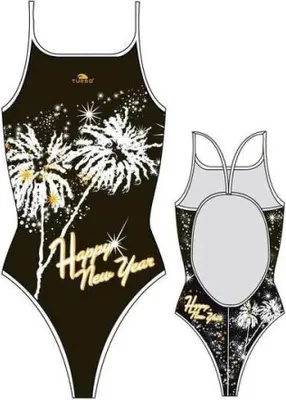 Image de Turbo Happy New Year Maillot de bain Rouge,Blanc S Femme Rouge,Blanc S