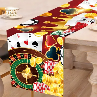 Dekorative Tischdecke Casino 180x30 cm Poker-Design