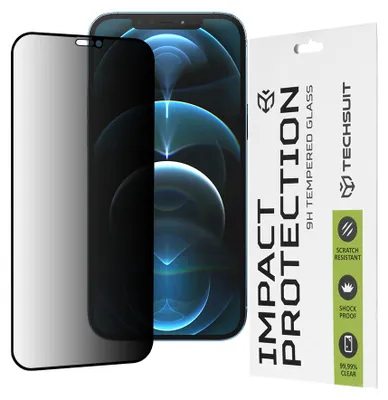 Produktbild von Techsuit Privacy Full Cover Impact Protection Blickschutzfolie für Apple iPhone 12 Pro Max - Schwarz