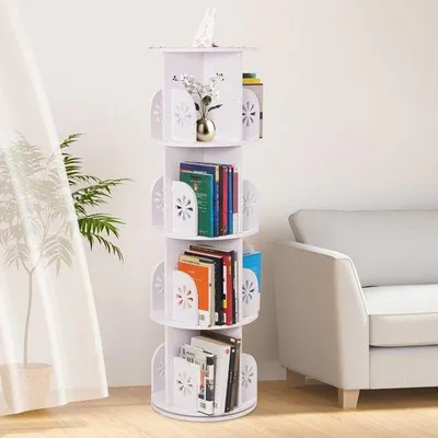 Immagine prodotto di Libreria girevole Azomor a quattro ripiani con supporto per telefono