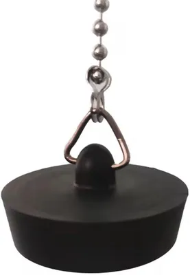 Produktbild von Jumada's Waschbeckenstöpsel 38 mm – Gummistopfen mit Kette – Universal-Abflussstopfen – Schwarz