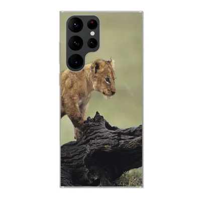 Produktbild von MuchoWow® Handyhülle Schutzhülle Hülle für Samsung Galaxy S22 Ultra Löwe - Rüssel - Junge Silikon Softcase Handy Hülle - Abbildung