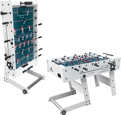 Produktbild von Cougar Scorpion Kick TS Tischkicker | Kickertisch in Weiß mit Teleskopstangen klappbar | Fußballtisch inkl. 2 Bälle & Punktezähler | Indoor Tischfußball für Kinder & Erwachsene | Maße 122x61x80 cm