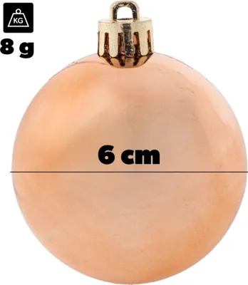 Image de KADAX Boules de Noël en plastique, set de 30 boules, cuivre
