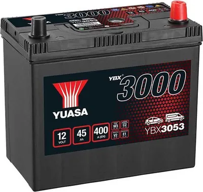 A studio shot of a car battery.